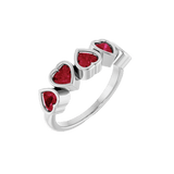 Beloved Seamless Ring – 14K Gold Five - Heart Gem Design - piercing - zone.com