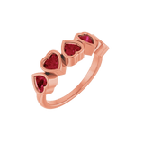 Beloved Seamless Ring – 14K Gold Five - Heart Gem Design - piercing - zone.com