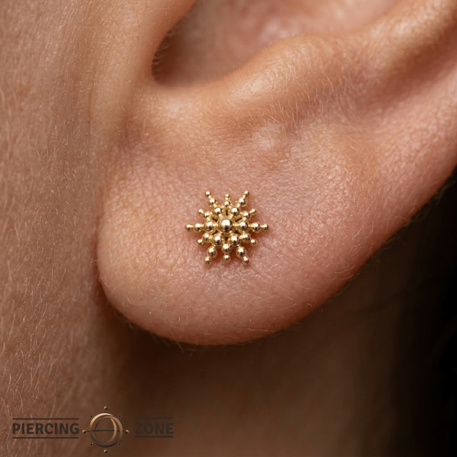 Beyond Pin - 14K Gold Starburst Threadless End - piercing - zone.com