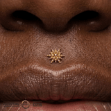 Beyond Pin - 14K Gold Starburst Threadless End - piercing - zone.com