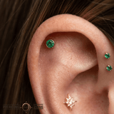 Bezel – Birthstone Dot – 14K Gold Threadless End - piercing - zone.com