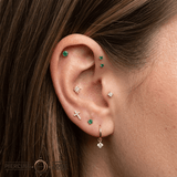Bezel – Birthstone Dot – 14K Gold Threadless End - piercing - zone.com