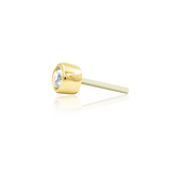 Bezel CZ – Classic Smooth Setting – 14K Gold Threadless End - piercing - zone.com
