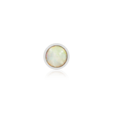 Bezel - Set Cup with Opal – 14K Gold Threadless End - piercing - zone.com