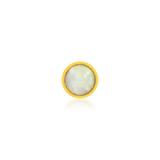 Bezel - Set Cup with Opal – 14K Gold Threadless End - piercing - zone.com