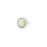 Bezel - Set Cup with Opal – 14K Gold Threadless End - piercing - zone.com