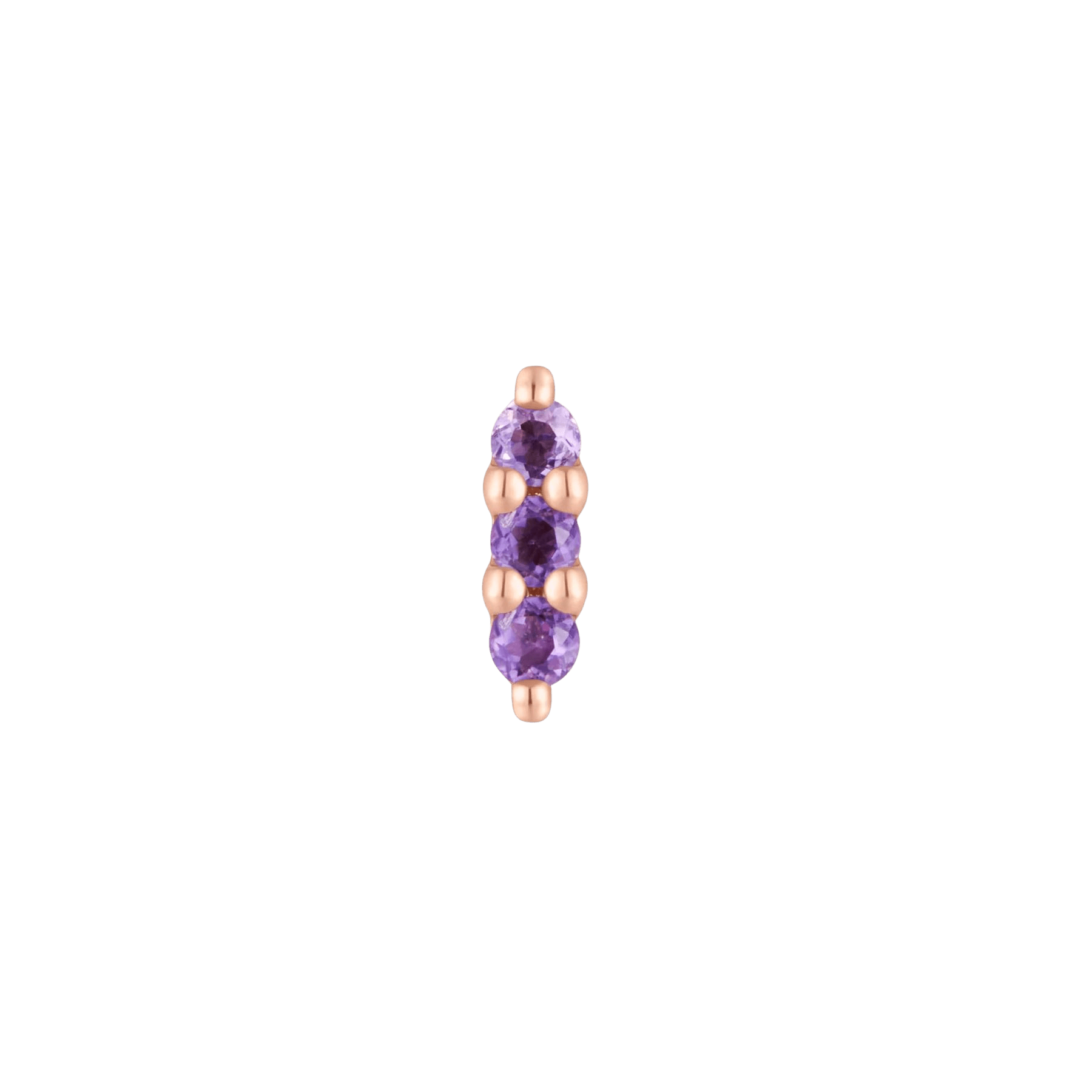 Mishka 3 Threadless End – 14K Gold Amethyst