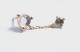 Bianca – Moonstone & White Sapphire Chain – 14K Gold Threadless End - piercing - zone.com