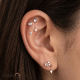 Bianca – Moonstone & White Sapphire Chain – 14K Gold Threadless End - piercing - zone.com