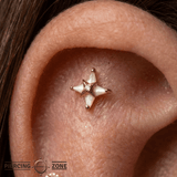 Biarritz Round Mother of Pearl – 14K Gold Threadless End - piercing - zone.com