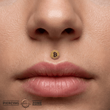 Bitcoin Symbol - 14K Gold Threadless/Threaded End - piercing - zone.com