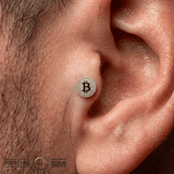 Bitcoin Symbol - 14K Gold Threadless/Threaded End - piercing - zone.com