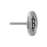 Bitcoin Symbol - 14K Gold Threadless/Threaded End - piercing - zone.com