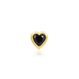 Black CZ Bezel Heart – 14K Gold Threadless End - piercing - zone.com