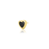 Black CZ Bezel Heart – 14K Gold Threadless End - piercing - zone.com