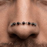 Black Diamond Bead Chain – 18K Black Gold Piercing Chain - piercing - zone.com