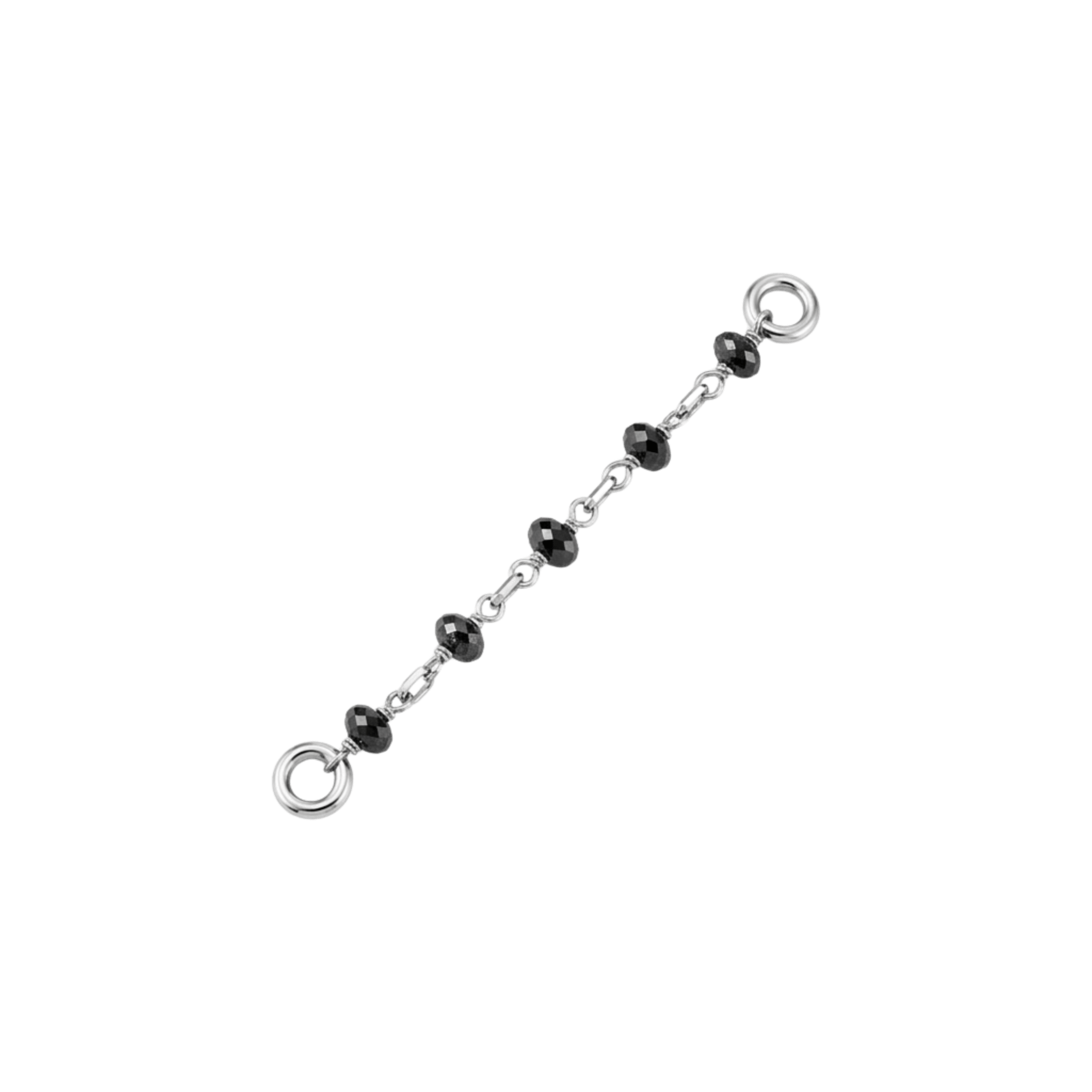 Black Diamond Bead Chain – 18K Black Gold Piercing Chain - piercing-zone.com
