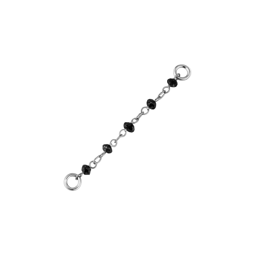 Black Diamond Bead Chain – 18K Black Gold Piercing Chain - piercing - zone.com