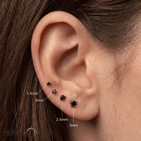 Black Diamond Prong – 14K Gold Threadless End - piercing - zone.com