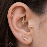 Blade – 14K Gold Charm of Strength & Edge – Forward - Facing Pendant - piercing - zone.com