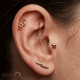 Blade – Minimalist Gold Pendant – 14K Charm Accessory - piercing - zone.com