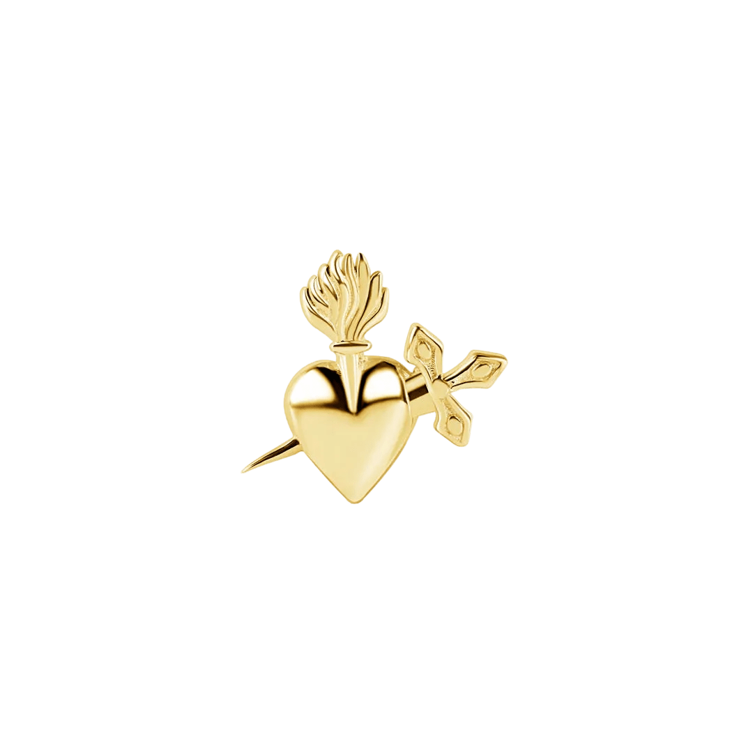 Blade of Love – 14K Gold Threadless/Threaded End - piercing - zone.com