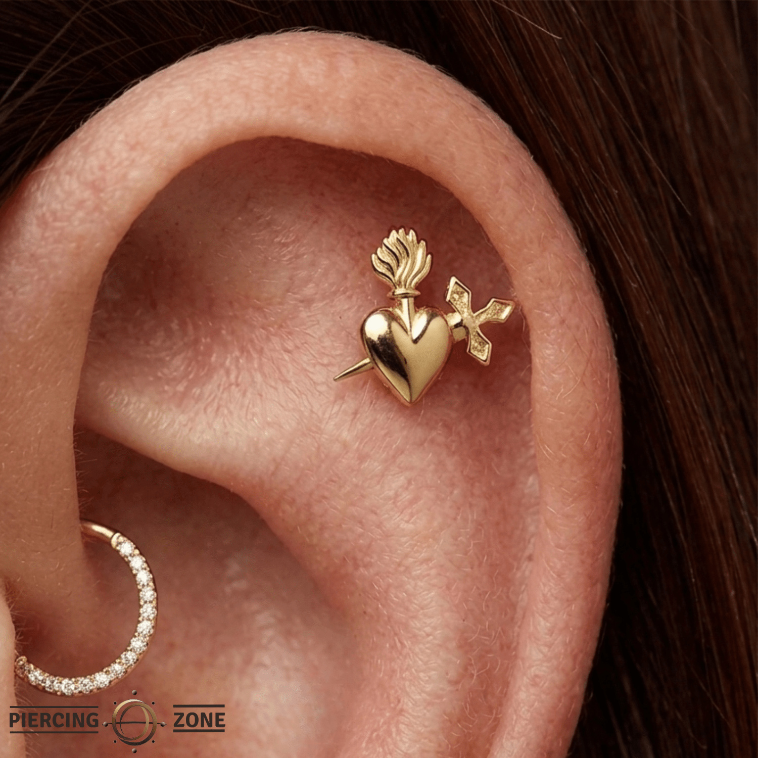 Blade of Love – 14K Gold Threadless/Threaded End - piercing - zone.com