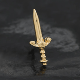 Blade – Sword - Inspired – 14K Gold Threadless End - piercing - zone.com