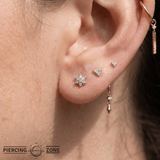 Bloom – 14K Gold Diamond Floral Threadless End - piercing - zone.com
