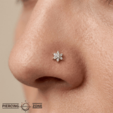 Bloom – 14K Gold Diamond Floral Threadless End - piercing - zone.com