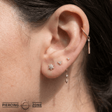Bloom – 14K Gold Diamond Floral Threadless End - piercing - zone.com