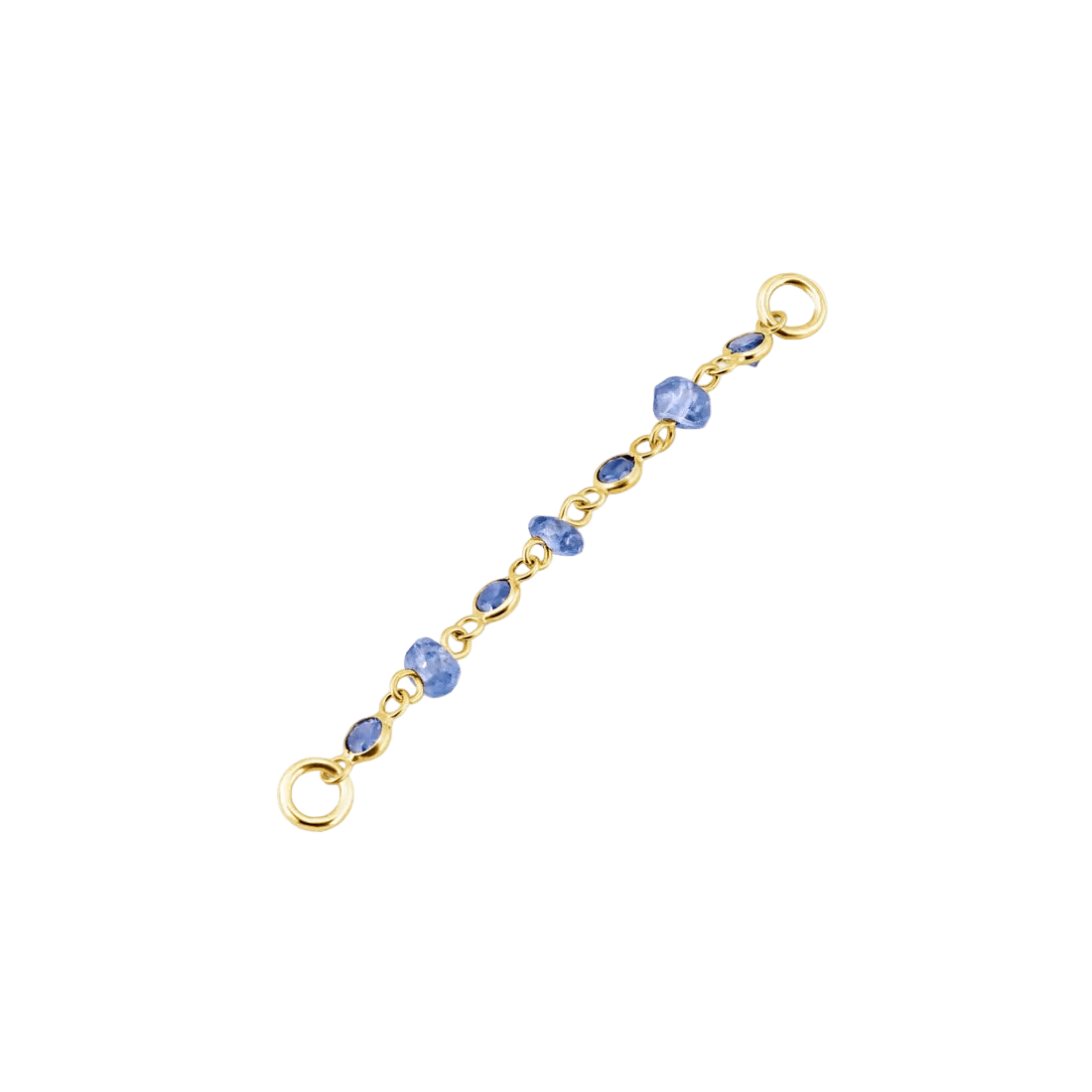 Blue Sapphire Chain – 18K Gold Gemstone Piercing Chain - piercing - zone.com