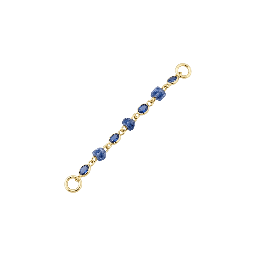 Blue Sapphire Chain – 18K Gold Gemstone Piercing Chain - piercing-zone.com