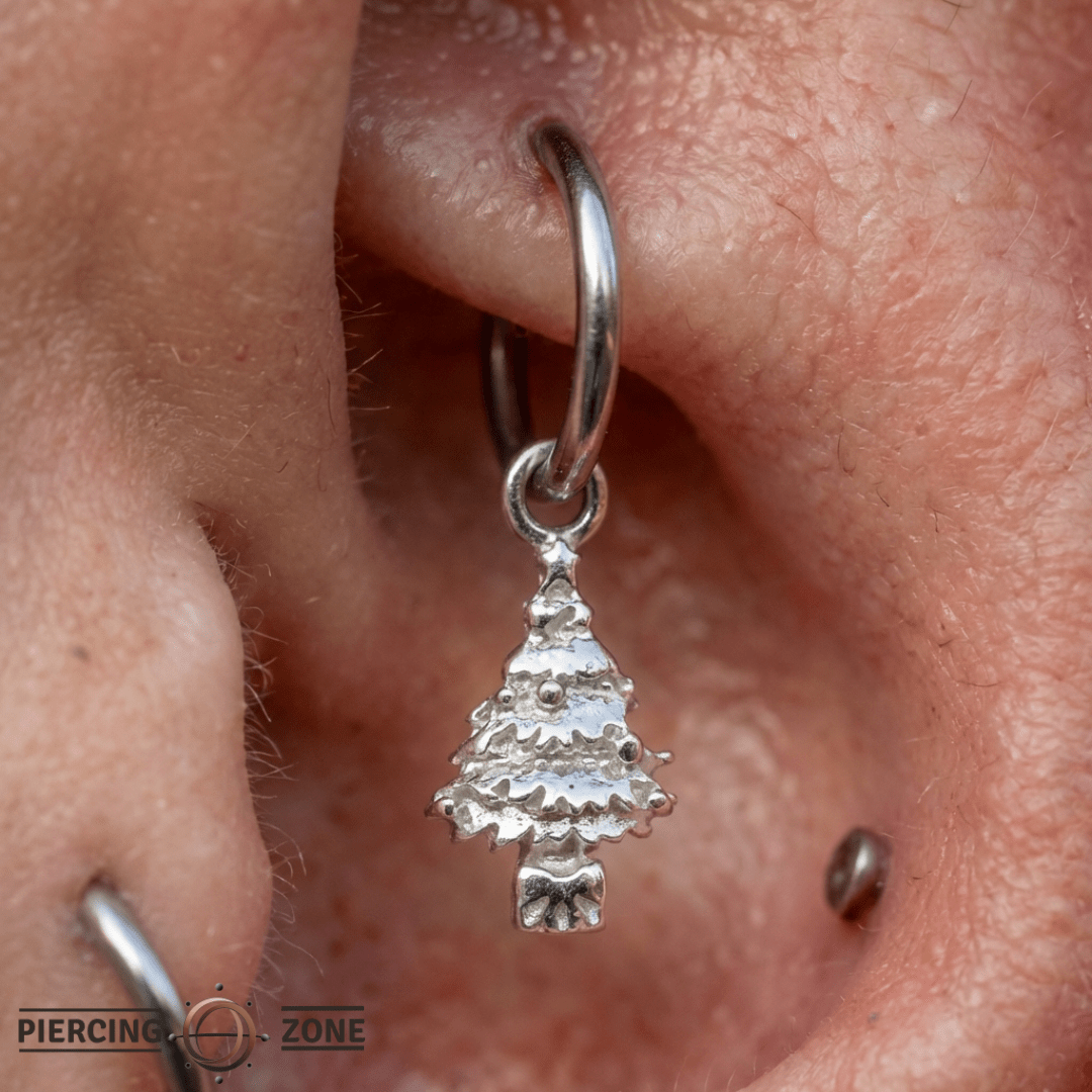Blue Spruce – 14K & 18K Gold Charm - piercing - zone.com