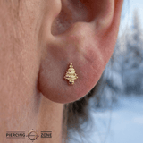 Blue Spruce – 14K Gold Threadless/Threaded End - piercing - zone.com