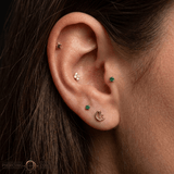 Body Gems Emblem – 14K Gold Threadless/Threaded End - piercing - zone.com