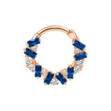 Bohemia Clicker with Baguette & Round Gems – 14K & 18K Gold - piercing - zone.com
