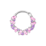 Bohemia Clicker with Baguette & Round Gems – 14K & 18K Gold - piercing - zone.com
