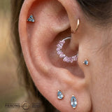 Bohemia Clicker with Baguette & Round Gems – 14K & 18K Gold - piercing - zone.com