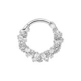 Bohemia Clicker with Baguette & Round Gems – 14K & 18K Gold - piercing - zone.com