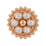 Bolly - 14K Gold Cluster Threadless/Threaded End - piercing - zone.com