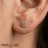 Bolly - 14K Gold Cluster Threadless/Threaded End - piercing - zone.com