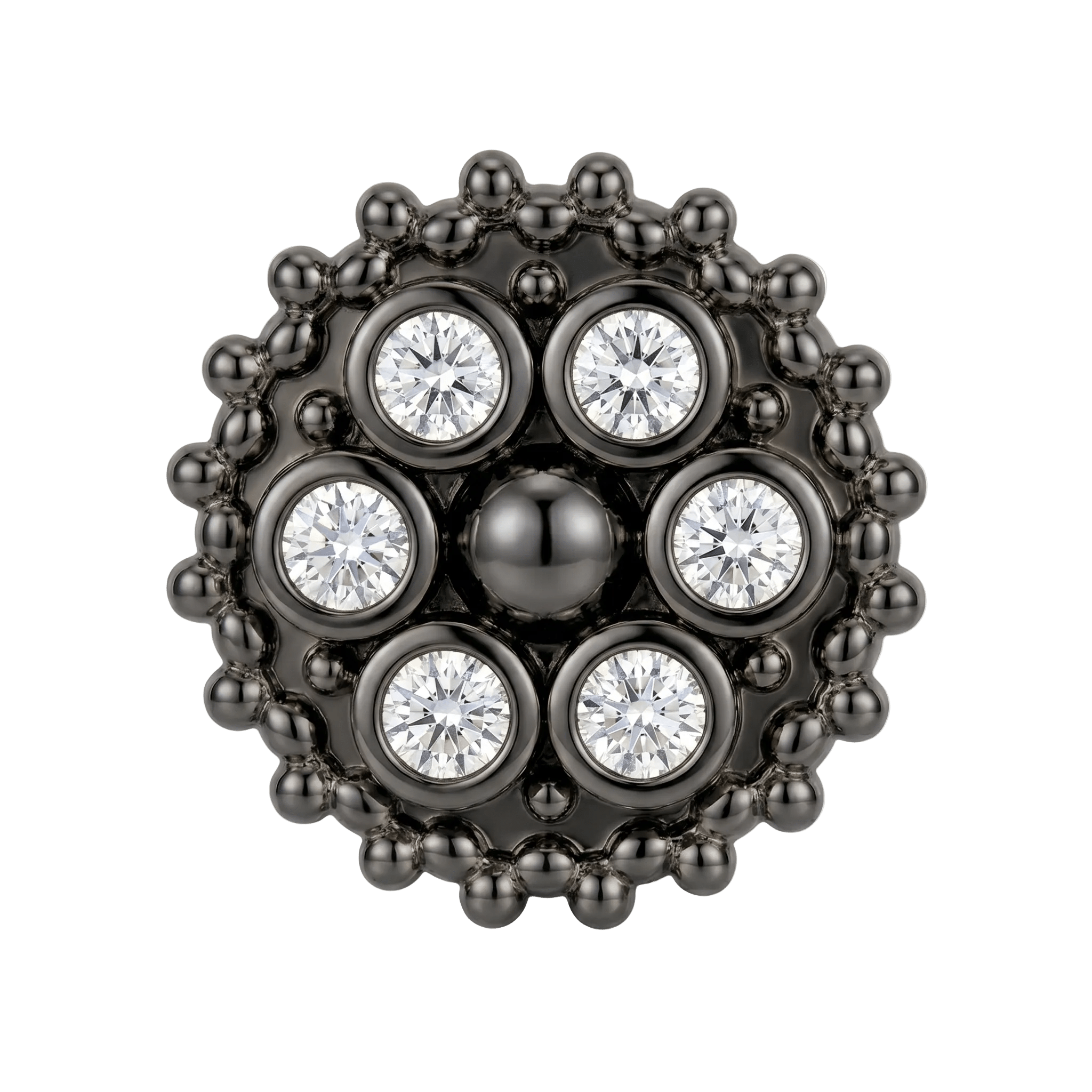 Bolly - 14K Gold Cluster Threadless/Threaded End - piercing - zone.com