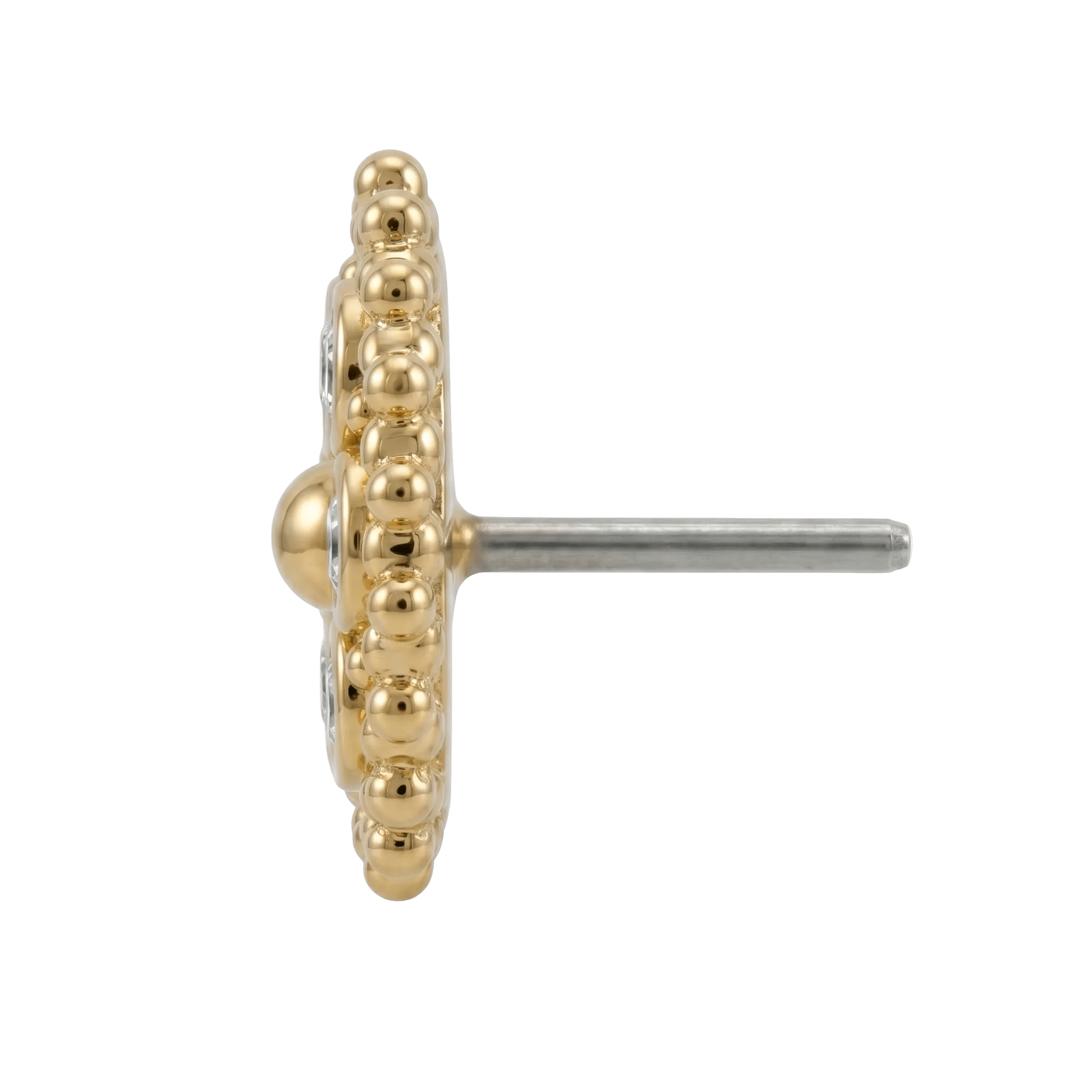 Bolly - 14K Gold Cluster Threadless/Threaded End - piercing - zone.com