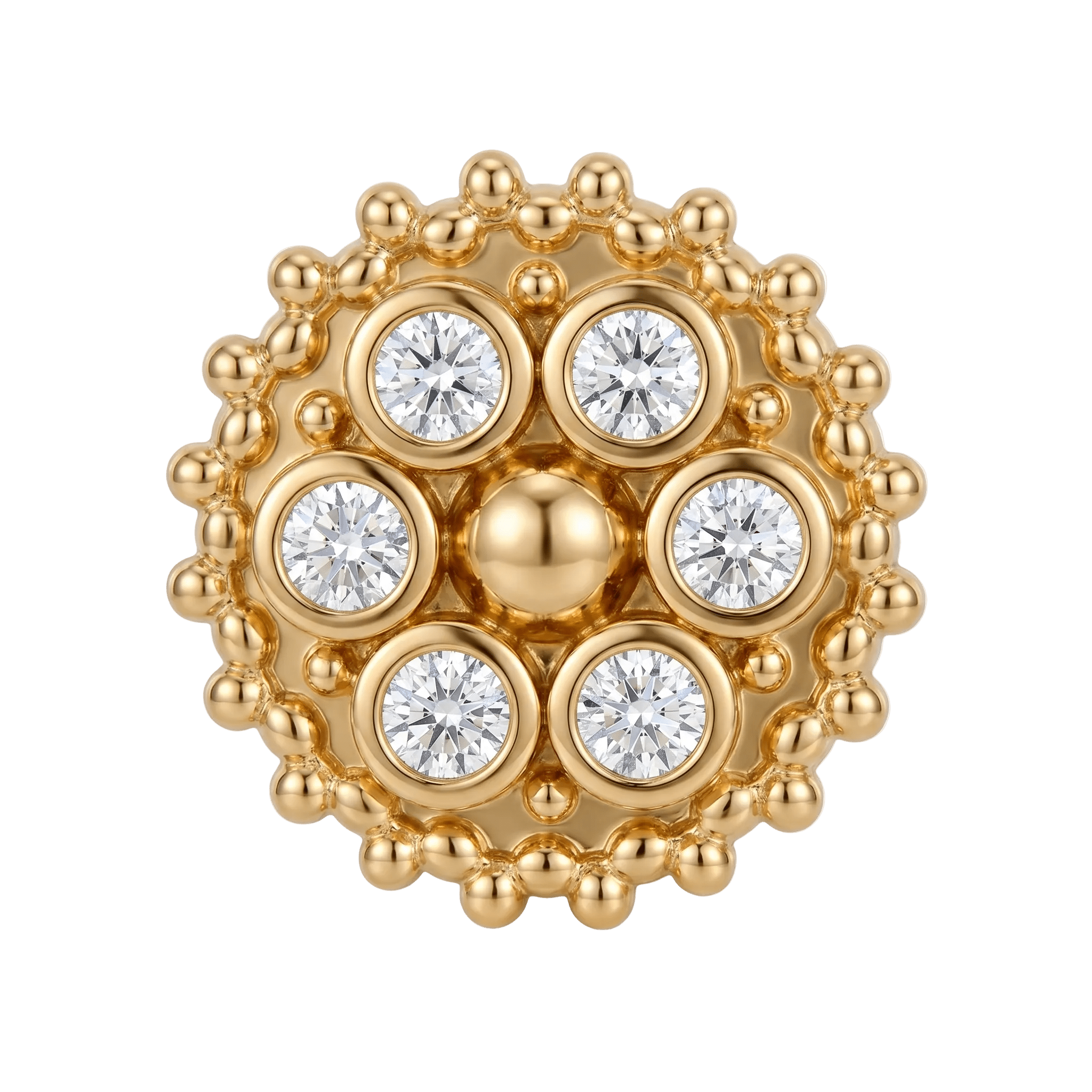 Bolly - 14K Gold Cluster Threadless/Threaded End - piercing - zone.com