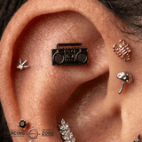 BOOMBOX - 14K Gold Threadless/Threaded End - piercing - zone.com