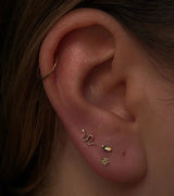 Hammered Disk – 14K Gold Threadless End