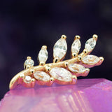 Botaniste – CZ Bloom – 14K Gold Threadless End - piercing - zone.com