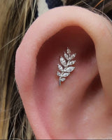 Botaniste – CZ Bloom – 14K Gold Threadless End - piercing - zone.com
