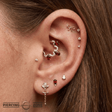 BOW - 14K Gold Threadless/Threaded End - piercing - zone.com